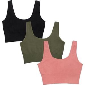 New 3-Pack Fruit of the Loom Womens 2XL 360 Stretch Seamless Longline Sport Bras